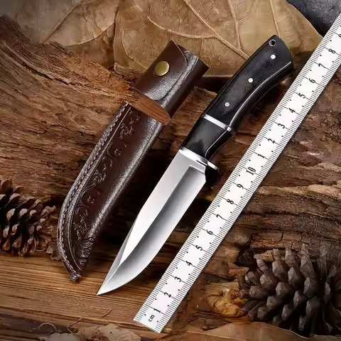 Portable High-Hardness Outdoor Utility Knife Camping Survival Straight Tool with Sheath for Utility 