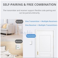 DoorBell Waterproof Door bell Wireless Augreener Self-Powered Kinetic Doorbell UK Plug Loceng Pintu 