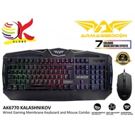 ARMAGGEDDON AK6770 KALASHNIKOV GAMING MEMBRANE 104 TACKEYS KEYBOARD AND GAMING MOUSE COMBO WITH 7 CO