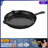 [sgstock] Staub 1223025 Cast Iron Fry Pan, 12-inch, Black Matte - [12-Inch] [Black Matte]