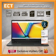 Asus VivoBook Go 14 E1404G-ANK325WMS Laptop (i3-N305 3.80Ghz,512GB SSD,8GB D4,intel,14" FHD,W11,HS24