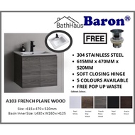 BARON A103 304 STAINLESS STEEL VANITY / BASIN CABINET FOR BATHROOM / TOILET