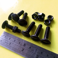 10pcs BAUT MUR CB 5/16 x 1 1/4" INCHI / BAUT M8 PANJANG 3CM / BAUT 12 KUNCI 12 HITAM BAUT PAYUNG BUM