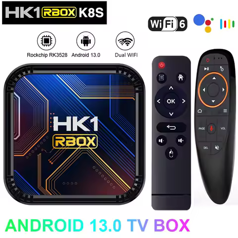HK1 RBOX K8S Android 13 RK3528 Smart TV Box 5G Dual Wifi 4G 64G TVBOX 8K 4K BT Google Voice Assistan