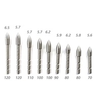 6PCS Arrow Point 70- 120 Grain Stainless Steel Bullet Point Tip For ID 4.2 mm Arrow Shaft