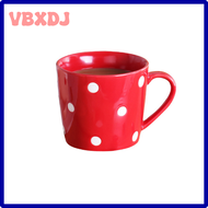 VBXDJ น่ารัก 200ml Polka Dot Coffee Mug Milk Cup Ceramic Creative Juice Water Mug Home Drinkwares Red Pink DKLYT