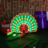 2026 Chinese New Year LED Peacock Heart Star Decorative Light Mid-Autumn Balcony Front Door Hanging 