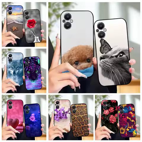 For Oppo Reno 7 8 Lite Reno7 Z 5G Case F21 Pro 5G CPH2341 Stylish Painted Cover Soft Silicone TPU Ph