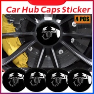 4Pcs 56mm Abarth Auto Emblem Logo Wheel Center Hub Cover Sticker