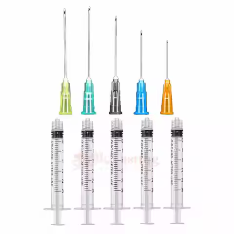 5Pack New 3ML luer lock Syringe With 18G 21G 22G 25G 27G sterile Needle Stainless Steel Dispense Nee