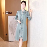 春新高貴媽媽婚宴結婚禮服喜婆婆洋氣假兩件連身裙平時可穿