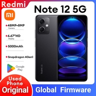 Used Phone Xiaomi Redmi Note 12 5G Smartphone 8GB+256GB Used Phone 98% new 48MP 5000mAh 6.67" Qualco