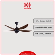 Alpha AX80 5B 56 Inch DC Motor Ceiling Fan with 5 Blades (Walnut) | ESH