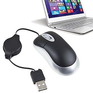 Chuột quang có dây rút cổ điện cổng USB kết nối với máy tính laptop cho văn phòng gọn nhẹ siêu tiện 