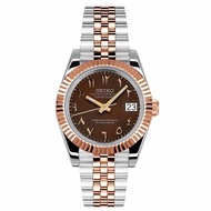 Seiko Mods Datejust Chocolate Brown Rose Gold Arabic mechanical watch automatic watch jubilee stainl