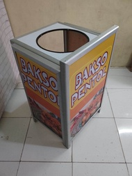 PRE ORDER Booth Portable Meja Lipat Rombong ukuran 50x40x80 bahan aluminium untuk jualan pentol baks