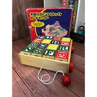 Wooden alphabet cube blocks