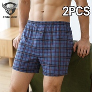 EAGLADE 2PCS Boxer Lelaki Cotton 100% Brief for Mens Underwear Man Stretchable Breathable in Purple 
