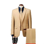 Jas pria Satu set Blazer Rompi celana/Jas kerja stelan/Jas nikah Satu set Formal Kantor Celana Casua