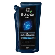 SHOKUBUTSU MEN 2 IN 1 HAIR & BODY WASH 550ML REFILL PACK