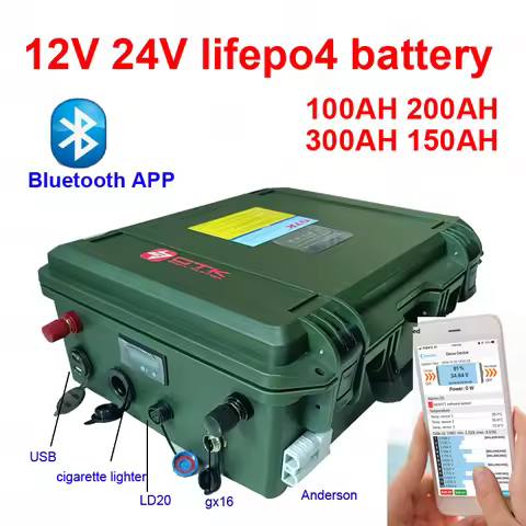 Gtk 12V 24V 100Ah 120AH 150AH 200AH 300Ah 400Ah Lifepo4 lithium iron phosphate battery pack bluetoot