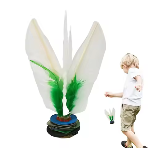 Feather Jianzi Shuttlecock Wear Resistant Chicken Feather Shuttlecock Portable Foot Kick Handwheel F