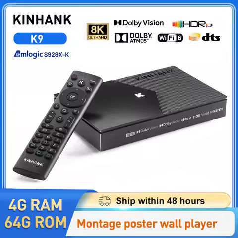 KINHANK K9 Android TV Box 8K ISO BDMV Amlogic S928X-K 4GB 64GB Dolby Vision Atmos HDR10+ Set Top Box