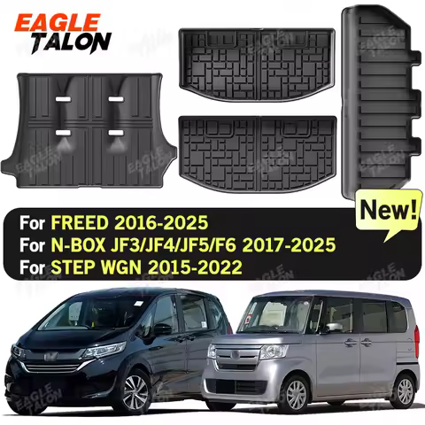 For HONDA FREED / N-BOX JF3/JF4/JF5/F6 STEP WGN 2015-2022 TPE Trunk Mat Seat Back Mat Cargo Liner Pr