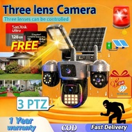 🔥High Quality🔥V380 PRO With Street Lights Solar Three Screen CCTV Camera 15MP HD Outdoor Waterproof 