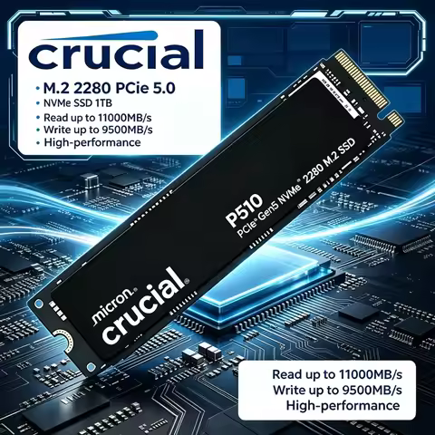 Crucial P510 1TB PCIe 5.0 NVMe M.2 2280 SSD, 11000MB/s Read, 9500MB/s Write, High Performance Drive 