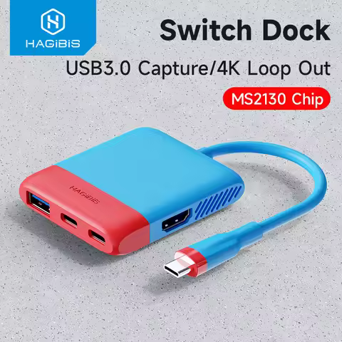 Hagibis Switch Video Capture Card Portable TV Dock For Nintendo Switch/OLED Live Streaming Gaming La