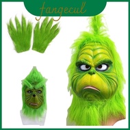 Christmas Grinch Costume Accessories Green Monster Gloves And Mask Set