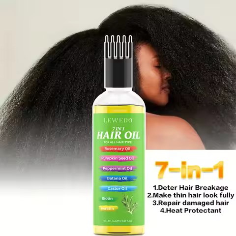 7 In 1 Hair Oil For All Hair Type Rosemary Batana Hair Growth Oil Keratin Biotin Castor Oil Hair Car