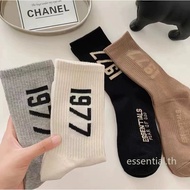 Hot selling FOG double line essential letter 1977 socks, pure cotton basketball sports men's and wom