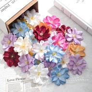 1/5Pcs 6CM  Artificial Flower Head Fake Daisy Rose Orchid Head for Home Decor DIY Crafts Wreath Wedd