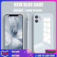 Ốp Điện Thoại Kính Cường Lực Vuông Ốp Viền Mềm Silicon Lỏng Cho iPhone 11 Pro Max XS XR X Ốp Bảo Vệ