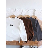 JEANBECO basic high-collar long-sleeved thermal shirt, high-quality elastic A LO PRINTED fleece shir