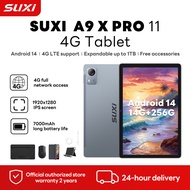 SUXI Tablet 11 inch Android 14 Tablets, A9 XPro with 256GB Storage(Expand to 1TB), Unisoc T616 CPU, 