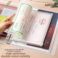 NADIA Document Storage Bag, 7-in-1 A4/A5/B5 Zip File Bag, Transparent Design Waterproof Loose-leaf D
