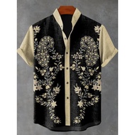 Men's Shirt Pattern Printed Short Sleeved Lapel Shirt Casual Street Men's Top Camisa Hombre Hawaiian