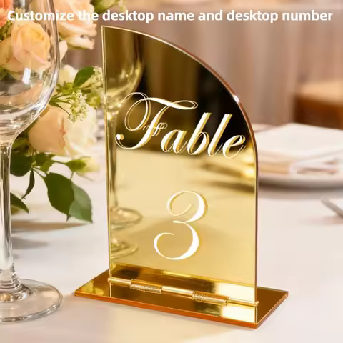 Acrylic Desktop Sign Custom Double Sides Desktop Number Table Marker For Restaurant Hotel Cafe Bars 