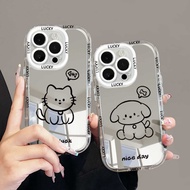 Cute Animals Couple Mirror Samsung A06 Samsung A06 A55 A56 A14 A54 A32 S25 A15 A16 A36 A13 A05S A35 