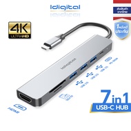 Idigital อะแดปเตอร์ฮับ Type C HUB USB C เป็น USB3.0HDMI 4K1000M RJ45PD100Wชาร์จเร็ว การ์ดรีดเดอร์ SD