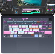 Adobe Premiere Pro Shortcut Guide Keyboard Cover for 2022 Apple MacBook Air Laptop with Apple M2 chip 13.6 inch A2681, MacBook Air M2 13 Inch Keyboard Skin Protector-Purple