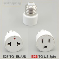 100-240V   E26 E27 Bulb To US/EU Plug Light Fixture Bulb Base Lamp Socket Adapter Convert E27 Base T