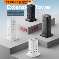 TESSAN - SG Safety Mark Extension Cord Tower With USB & Type C Surge Protector Socket Power Strip