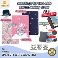 IPad 2 3 4 9.7 inch 2011 2012 Flipcase Cartoon Motif Kid Case Casing Caver Anak