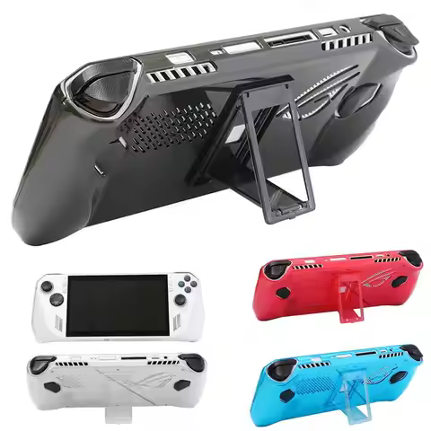 with Kickstand Protective Case Shockproof PC Back Cover Transparent Full Coverage Handheld Console S