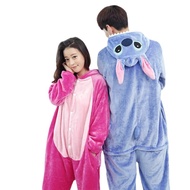 Unisex Adult Pajamas Cosplay Costume Animal Blue Stich Jumpsuits
