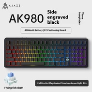 แป้นพิมพ์เชิงกลสำหรับเล่นเกม AK980 Ajazz มีสามโหมดไร้สายบลูทูธแบบมีสายบอร์ดสลับ PBT RGB แล็ปท็อปเกมเ